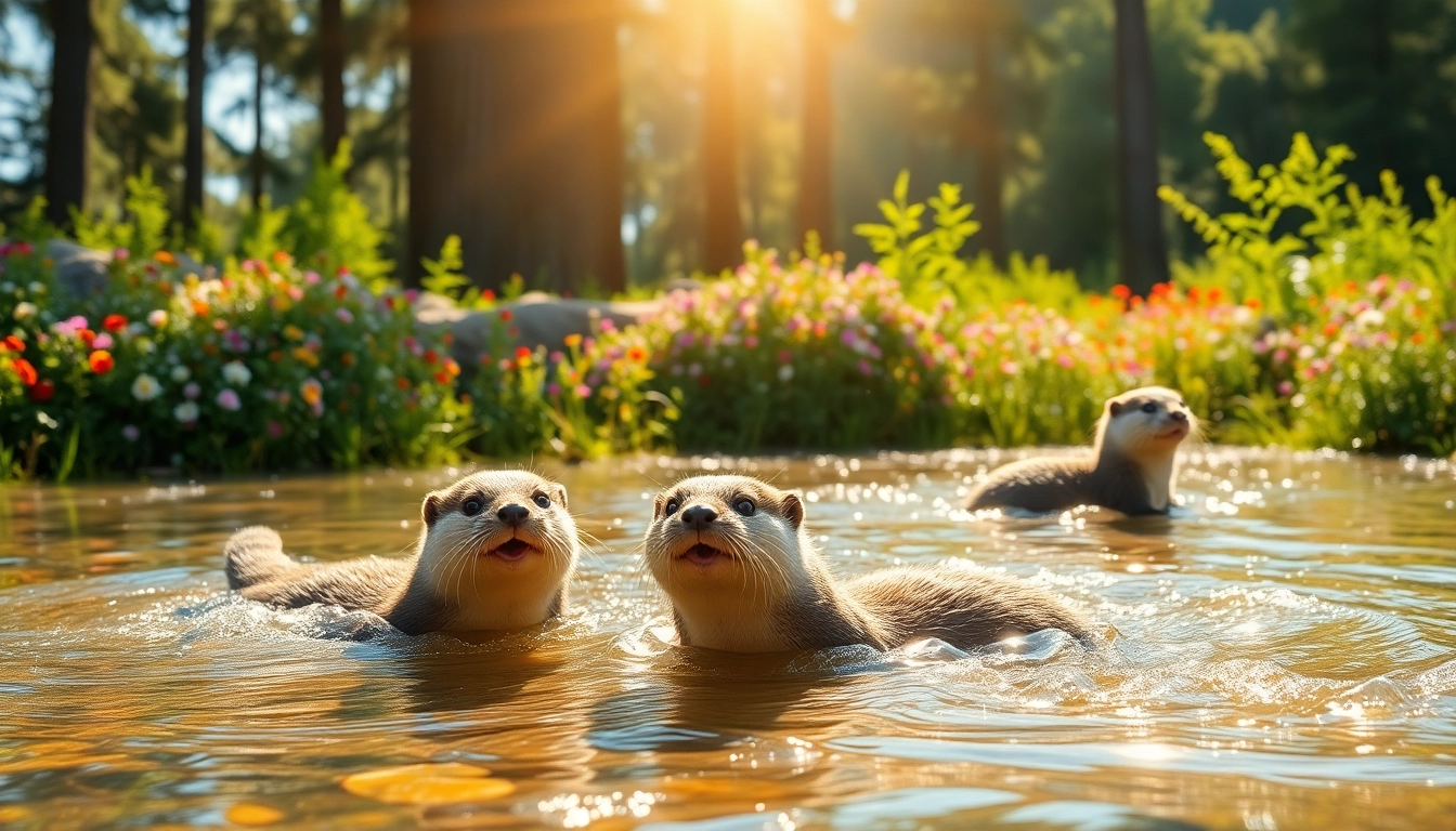 Engaging scene of playful otters at www.sudswild.com showcasing wildlife in its natural habitat.