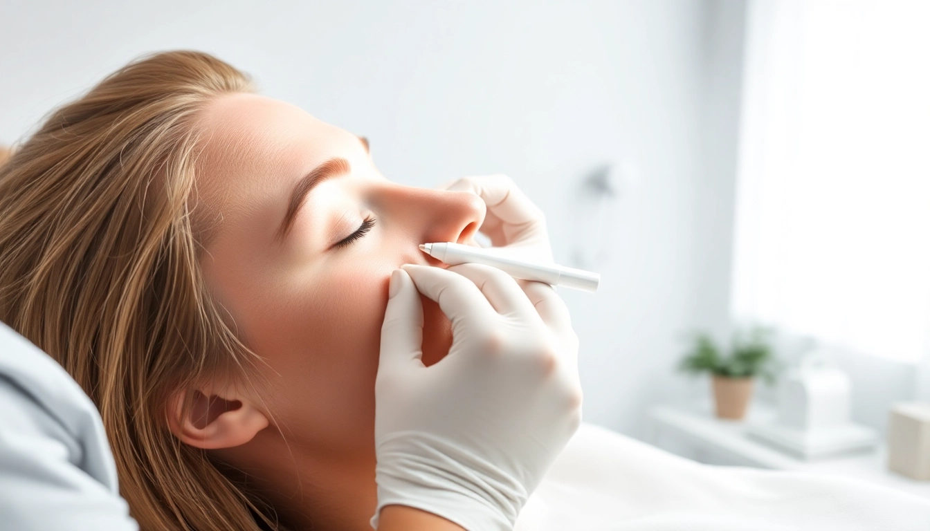 Administering Botox-Zürich treatment in a tranquil clinic environment, showcasing expert technique and patient care.