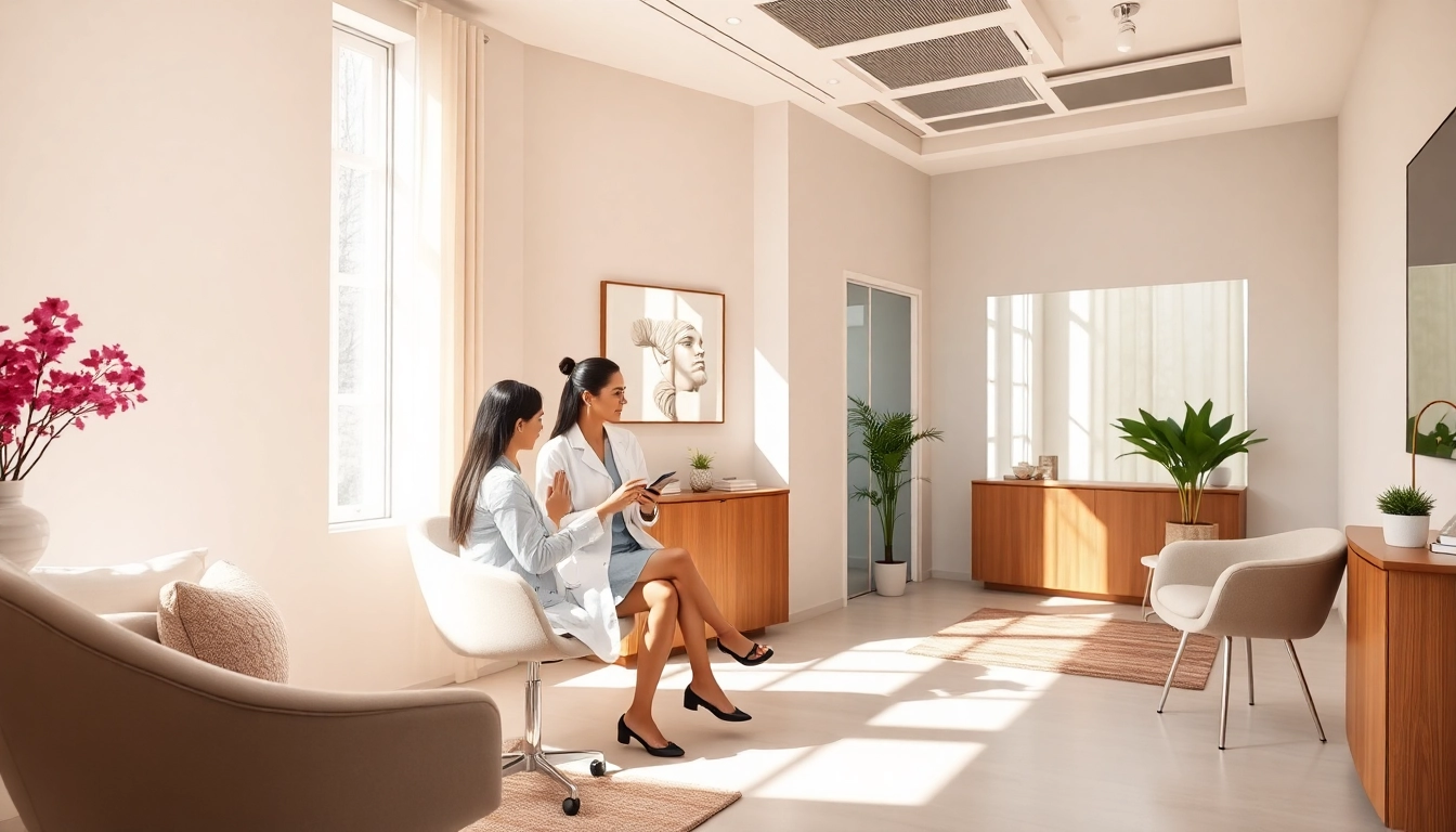 Consultation for Botox-Zürich at a modern clinic, highlighting the professional ambiance and patient interaction.
