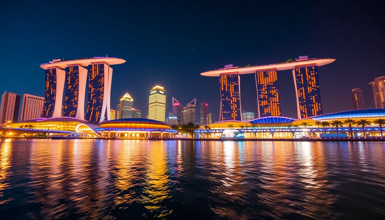 Experience the allure of the singapore casino at Marina Bay Sands with stunning night reflections.