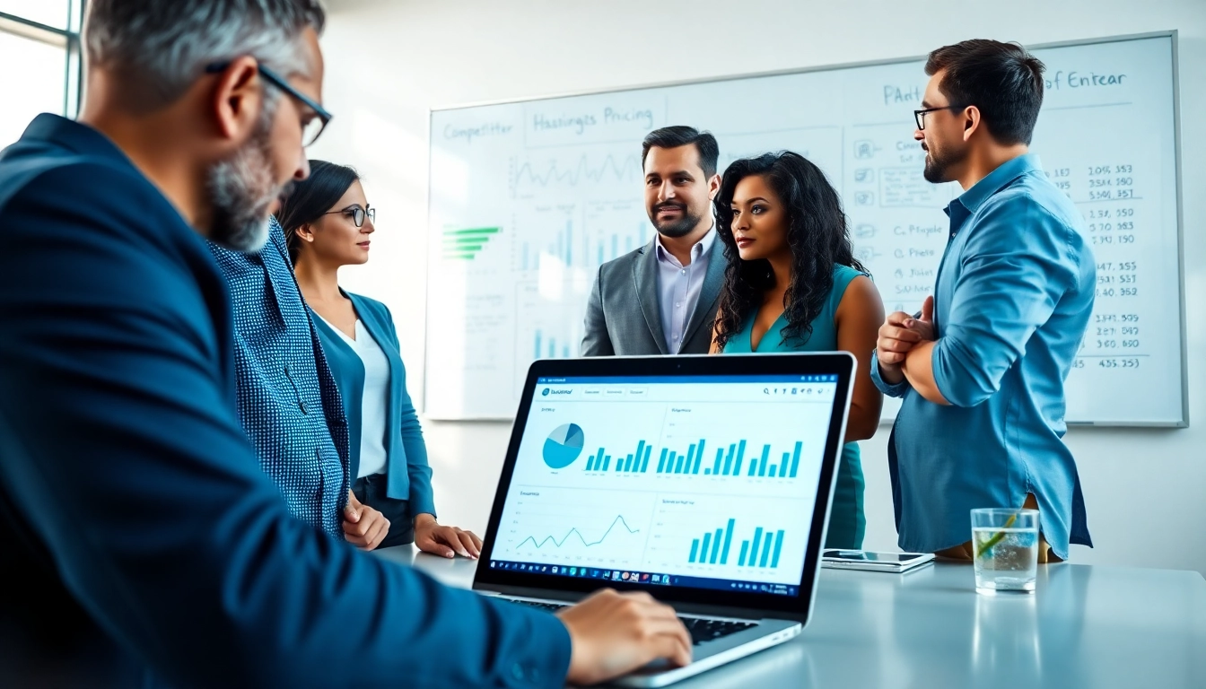Analyze competitor pricing analysis with a team discussion on pricing strategies and data visualization.