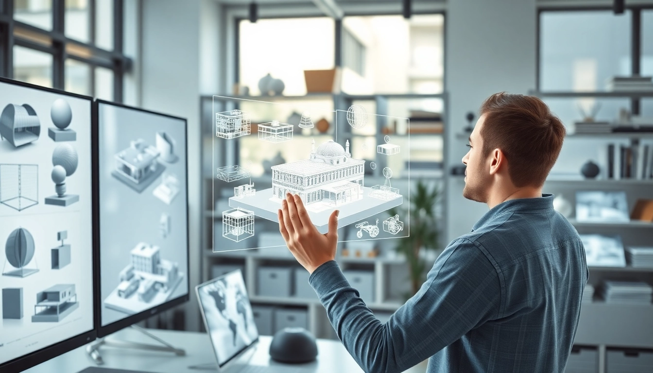 Engage with 3D Model Visualizations through an innovative designer's perspective in a tech-savvy environment.