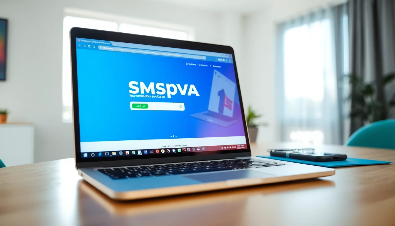Receive SMS online through smspva in a modern digital workspace setup