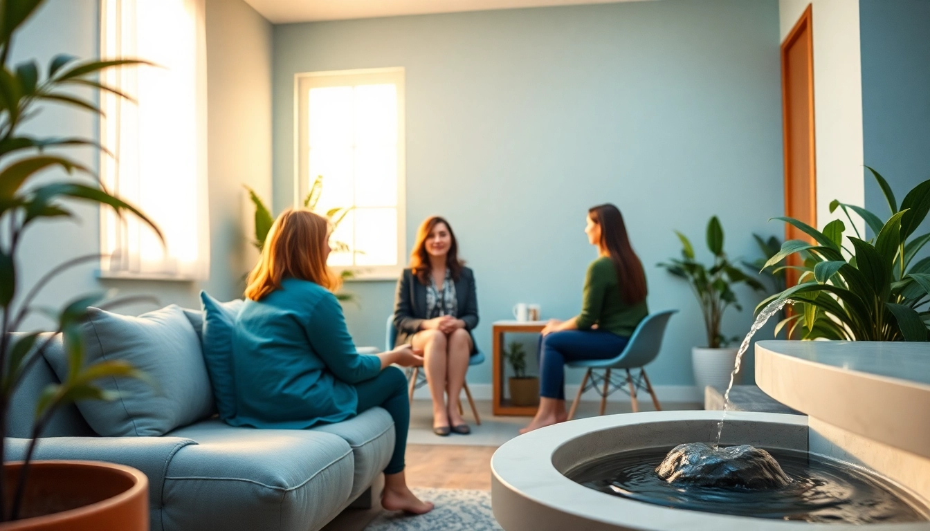 Therapist guiding client through healing trauma in a serene office setting.