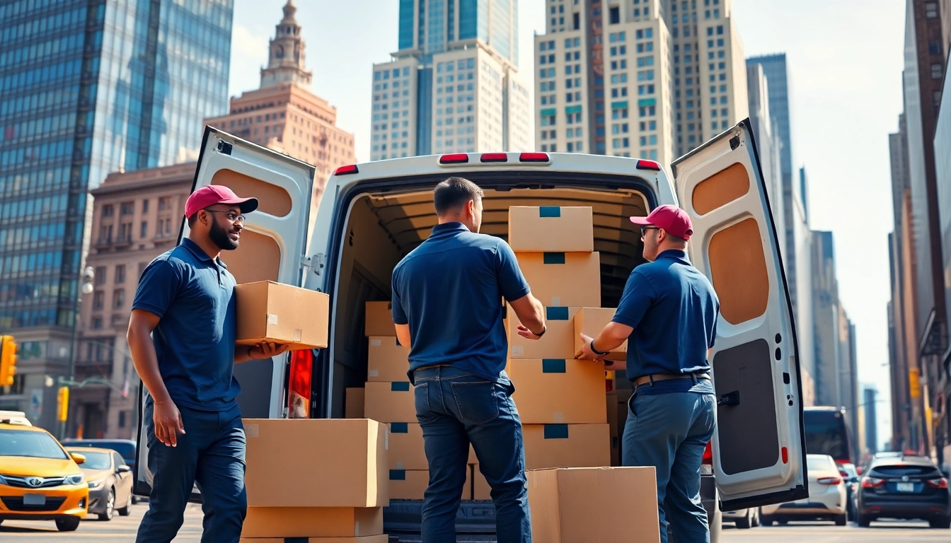 Best movers NYC packing boxes efficiently in a bustling New York City setting