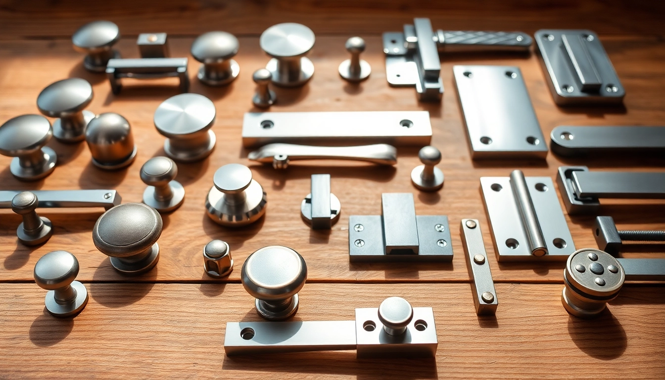 Showcase of furniture hardware suppliers featuring stylish knobs and elegant hinges for various projects.