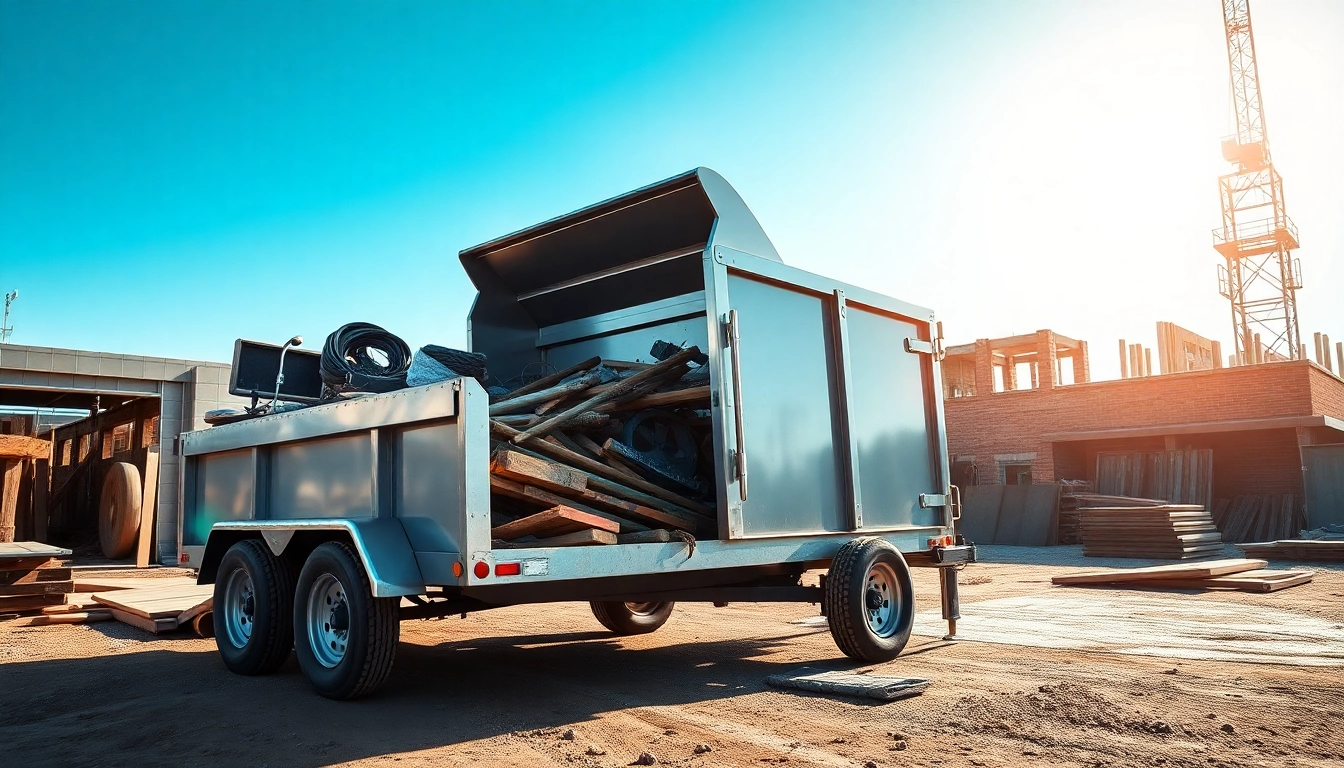 Showcase of dumpster trailers for sale with a focus on construction readiness and durability.