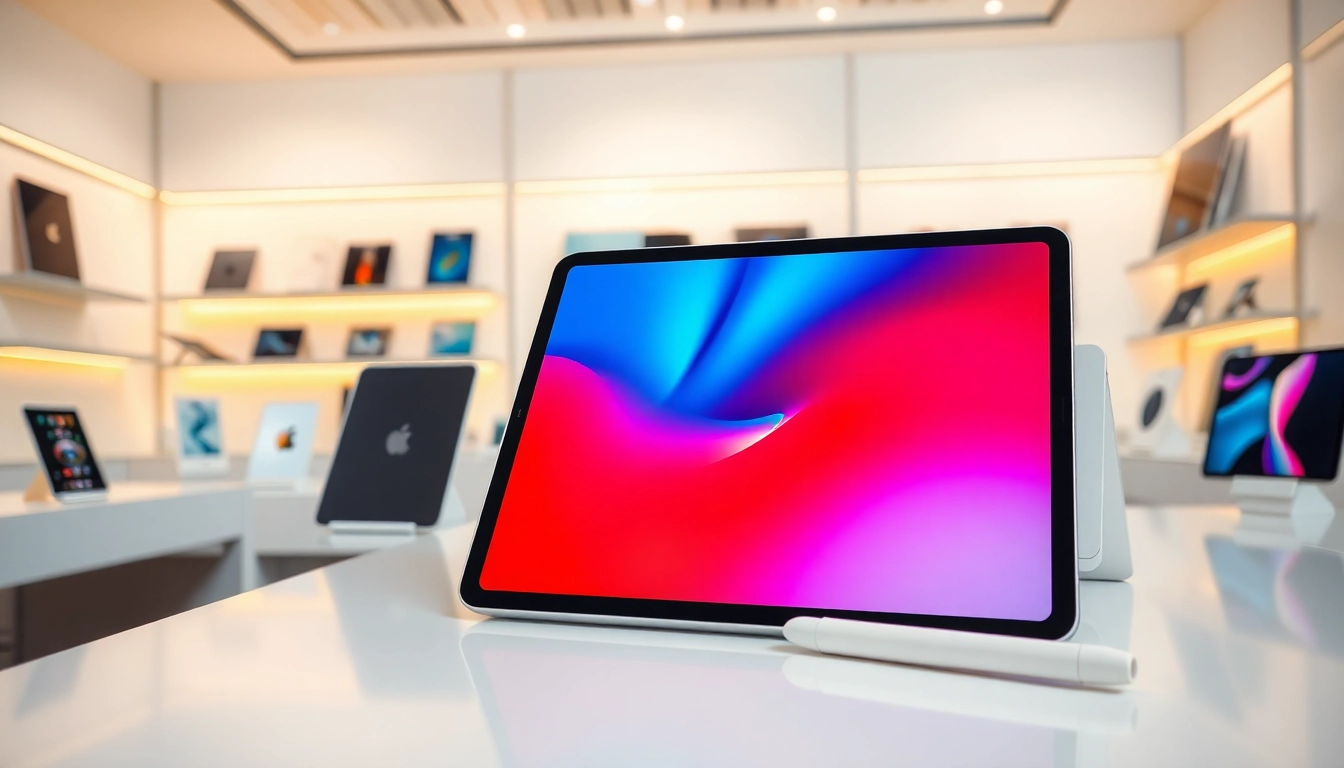 Explore the latest models when you buy iPad in a modern tech store setting