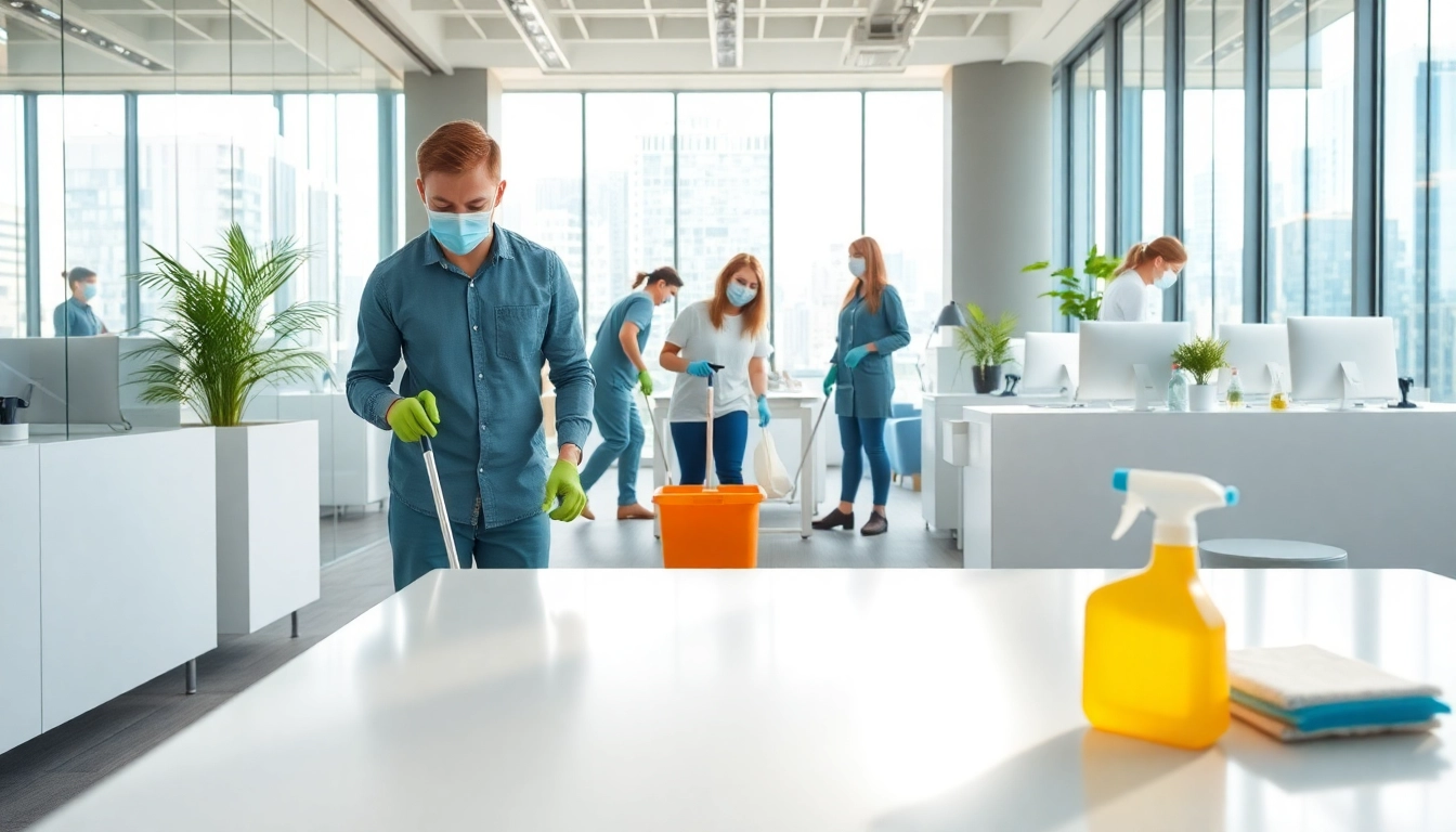 Efficient office cleaning Melbourne service depicted in a bright, modern office setting.