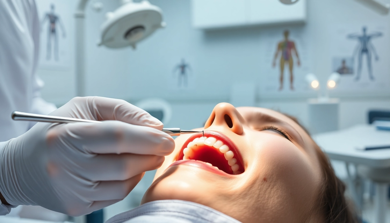 Experienced dentist placing dental bridges, highlighting precision and care during treatment.