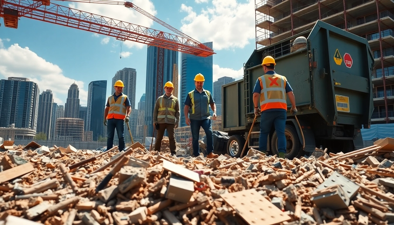 Builder Rubbish Removal Services in action, with a professional team clearing construction debris efficiently.