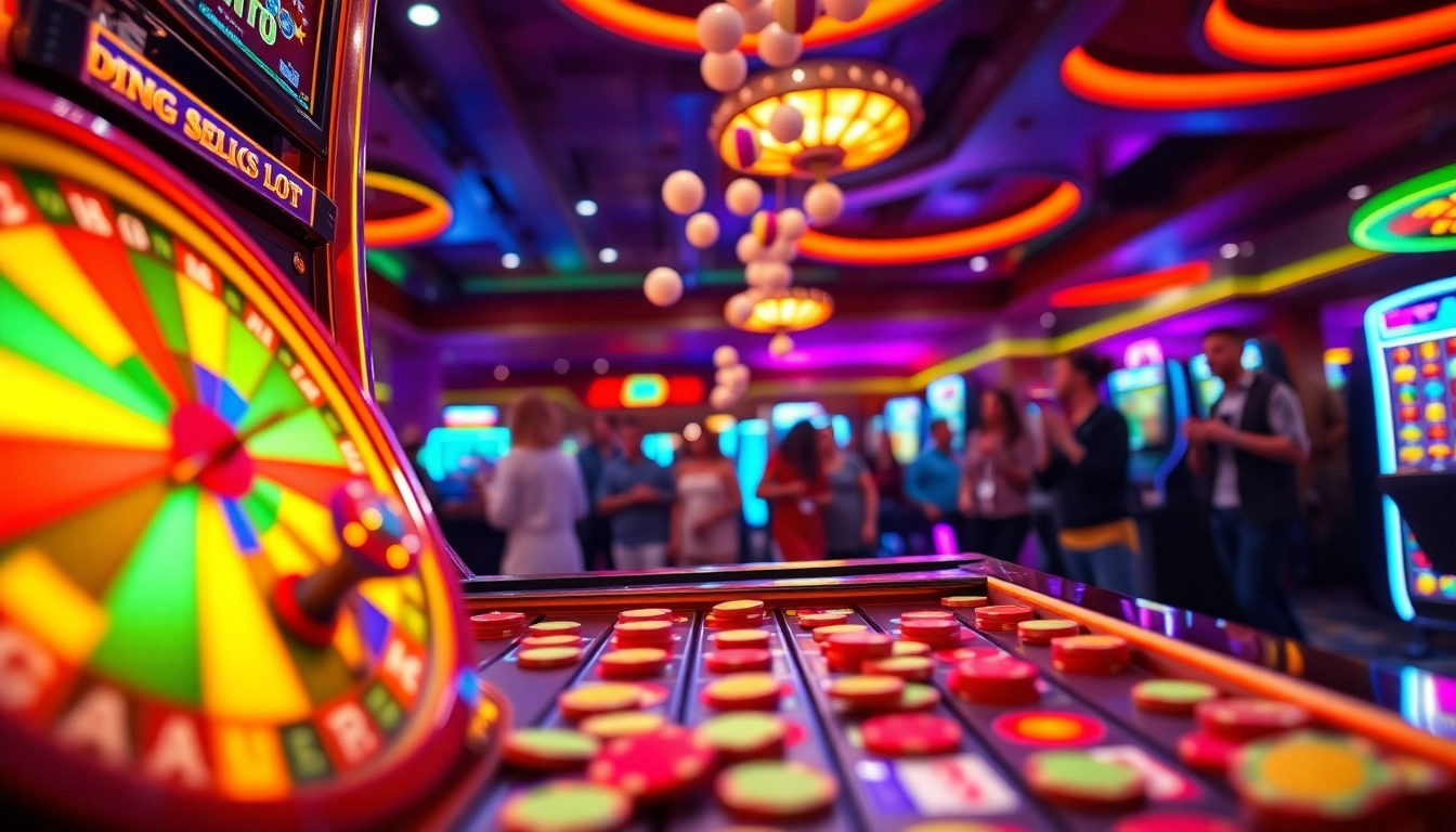 Slot permainan plinko slot yang menarik di lingkungan kasino yang meriah.