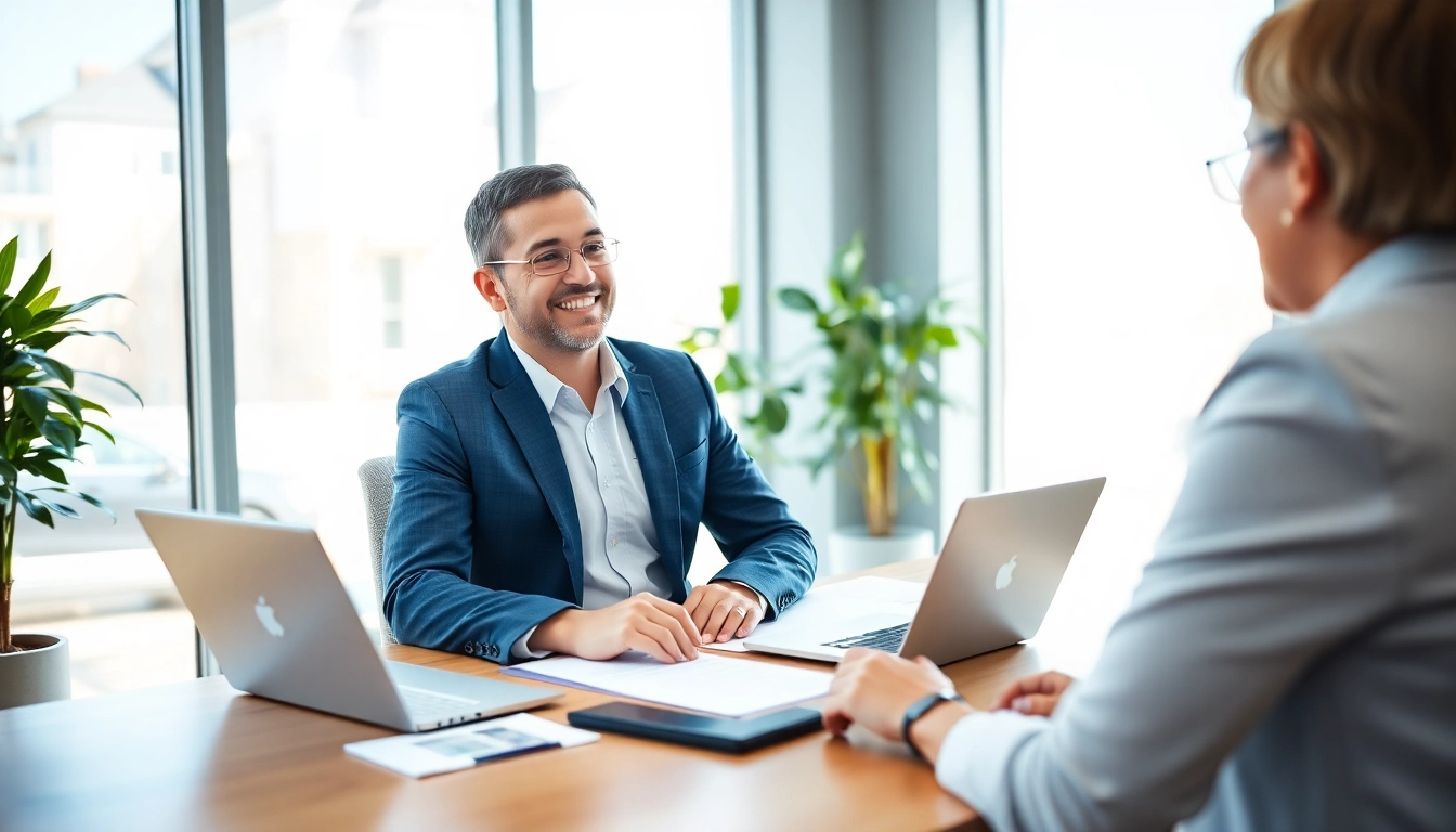 Learn how to buy my property fast with a professional real estate agent in a modern office.