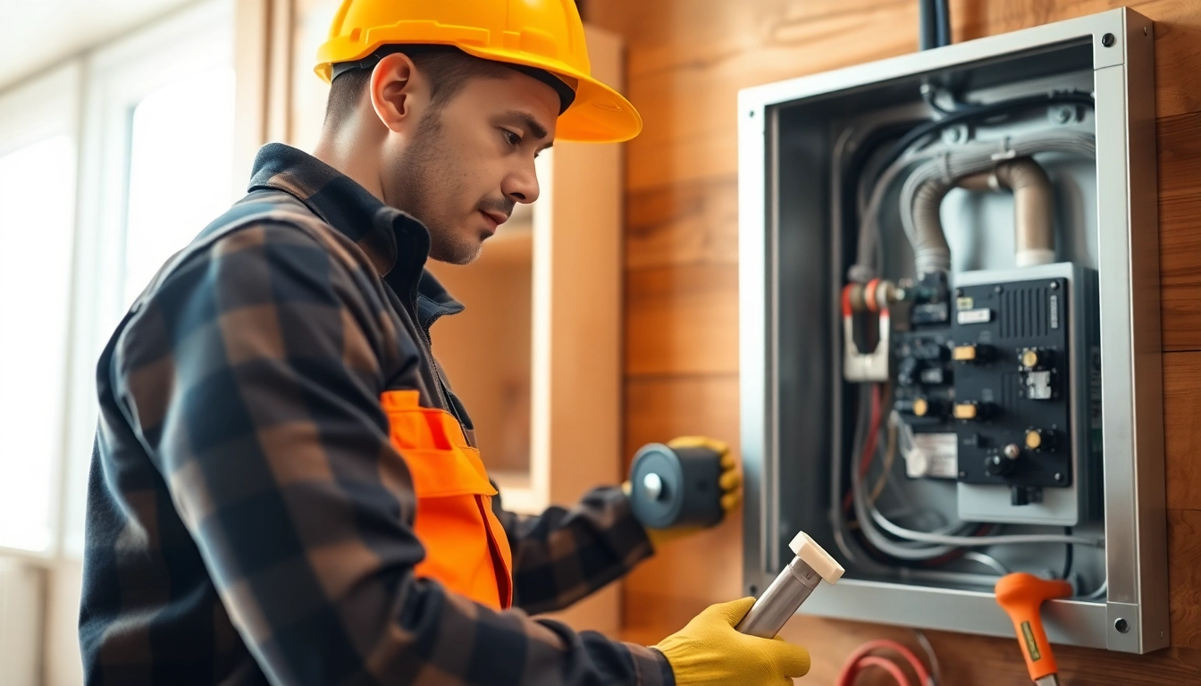 Performing Electrical Service installation showcasing a newly installed panel by a professional.