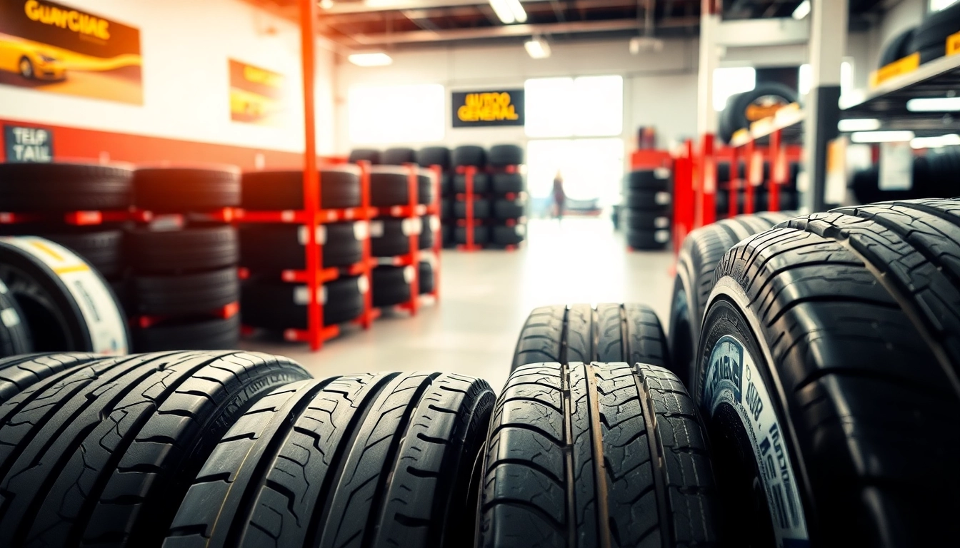 Explore General tires in a modern retail environment showcasing vibrant designs and quality details.