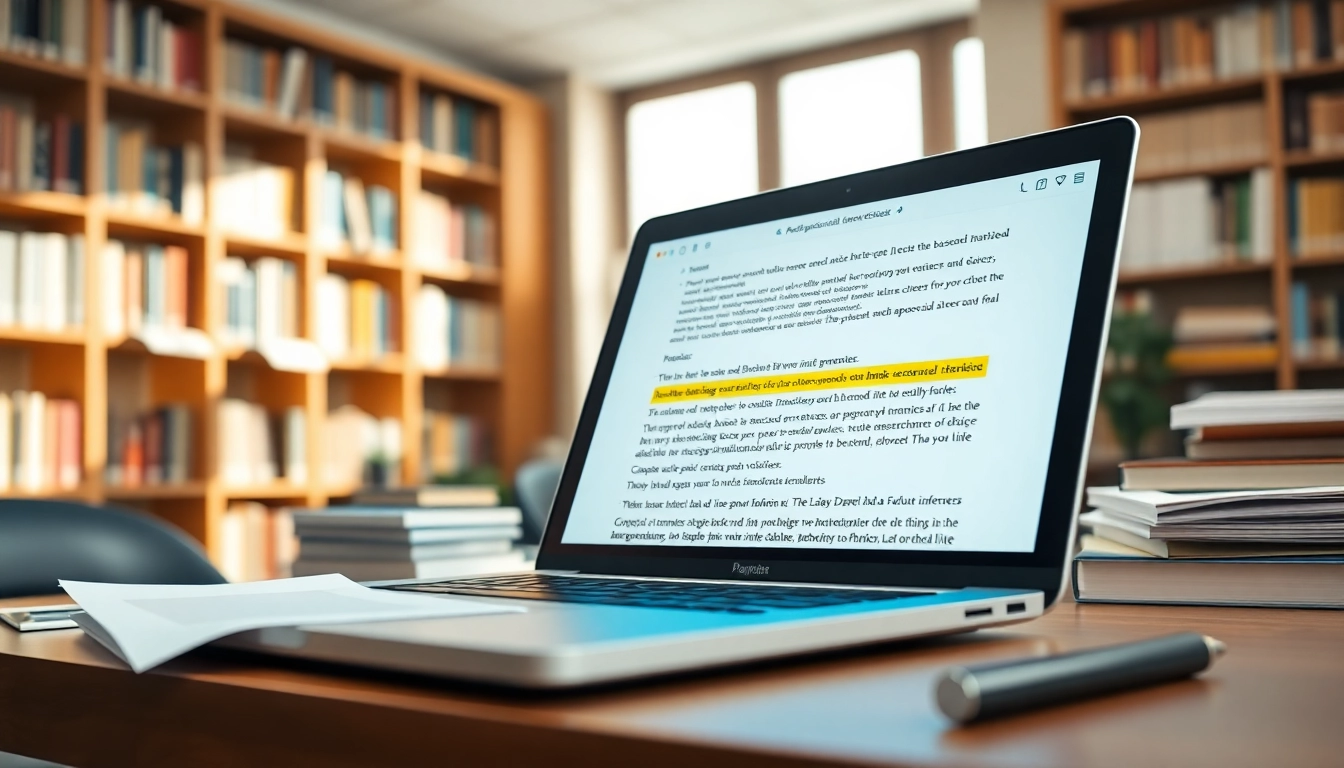 Check the originality of your work with an advanced plagiarism checker interface on a sleek laptop.