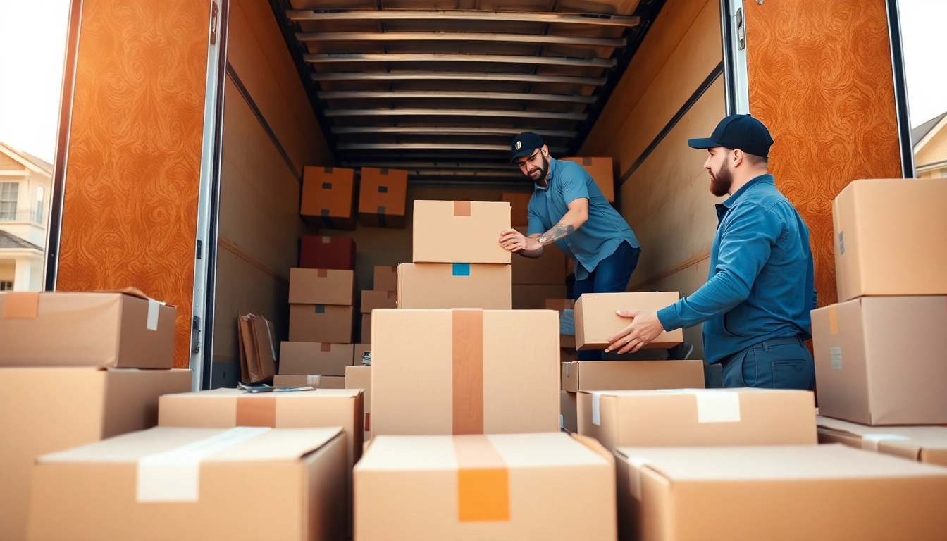 Movers Calgary loading boxes into a truck, showcasing professional relocation services in action.