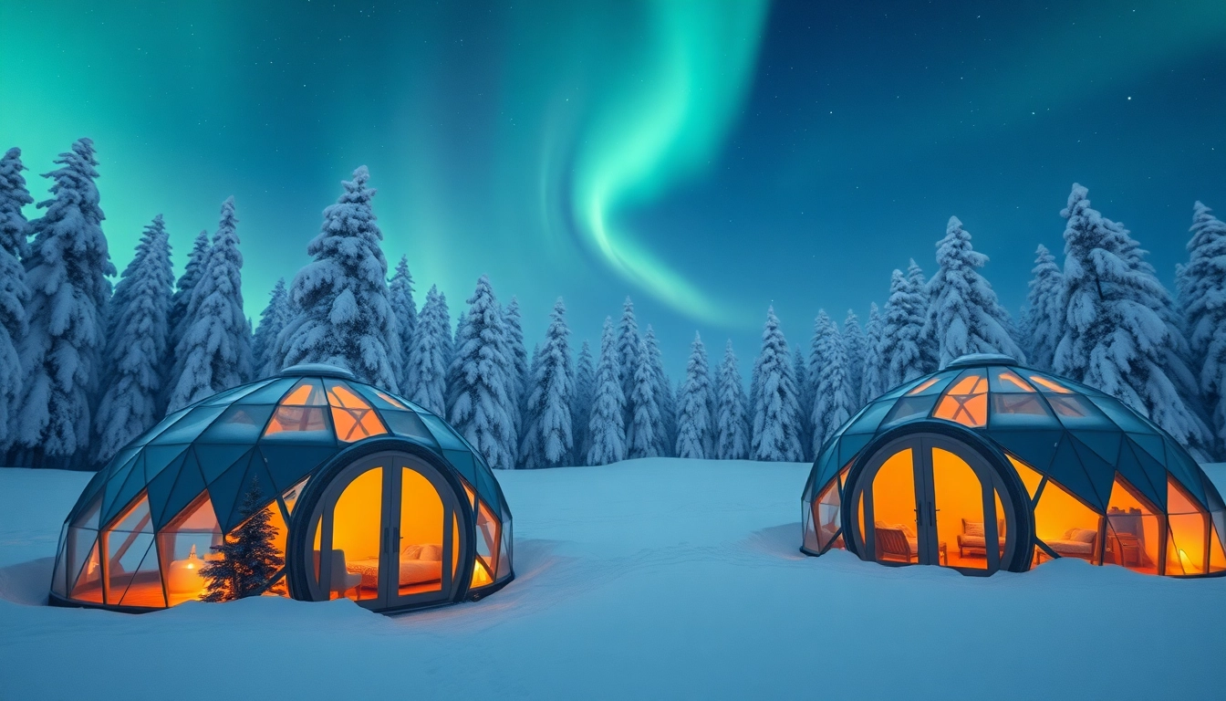Stay in luxurious igloos at an Igloo resort lapland, enjoying private views of the Northern Lights.