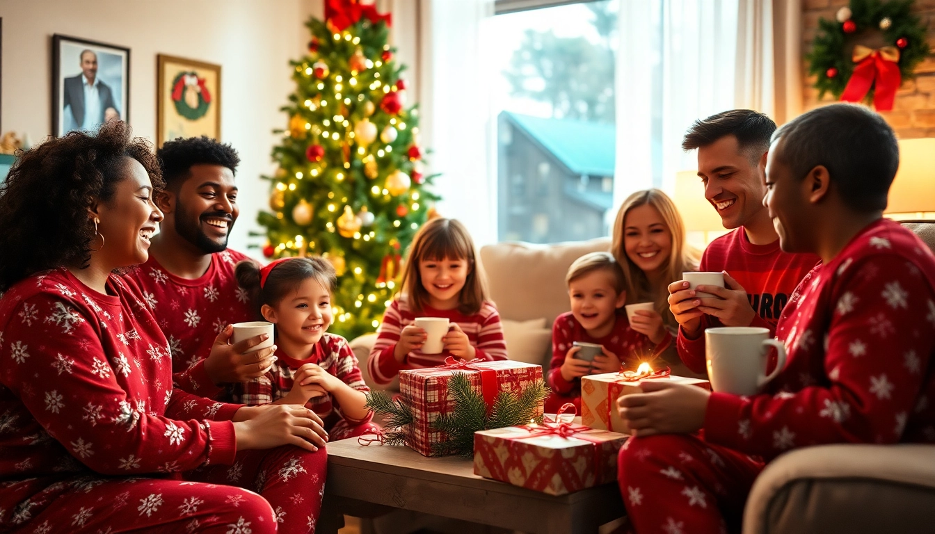 Celebrate the holiday spirit with Jammies Christmas in a joyful family gathering scene.