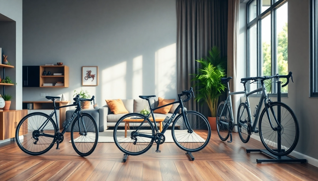 Enhance indoor bike storage with stylish solutions in a modern home setting.