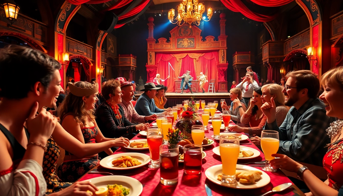 Enjoy a vibrant evening at Las Vegas dinner shows with a lively medieval-themed performance and festive ambiance.