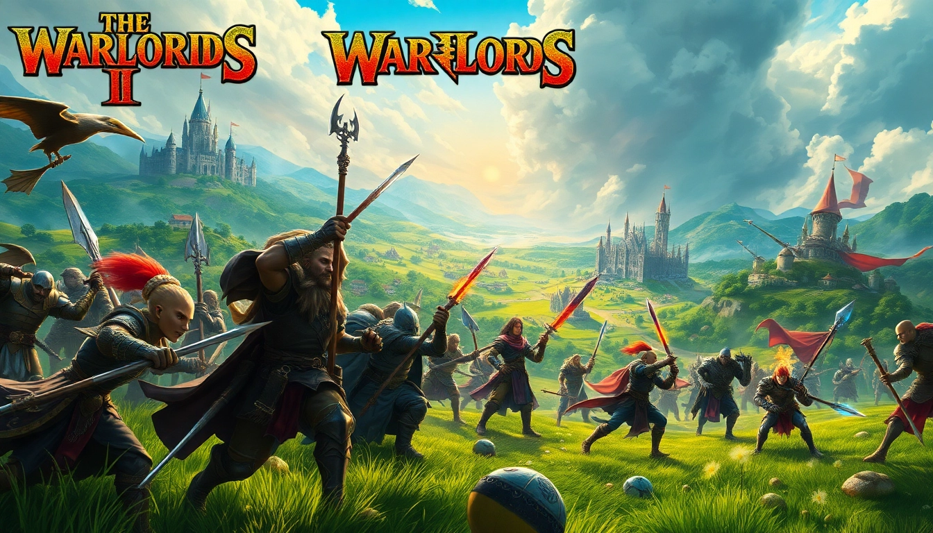 Action-packed scene from Warlords 2 game featuring fantasy warriors in combat