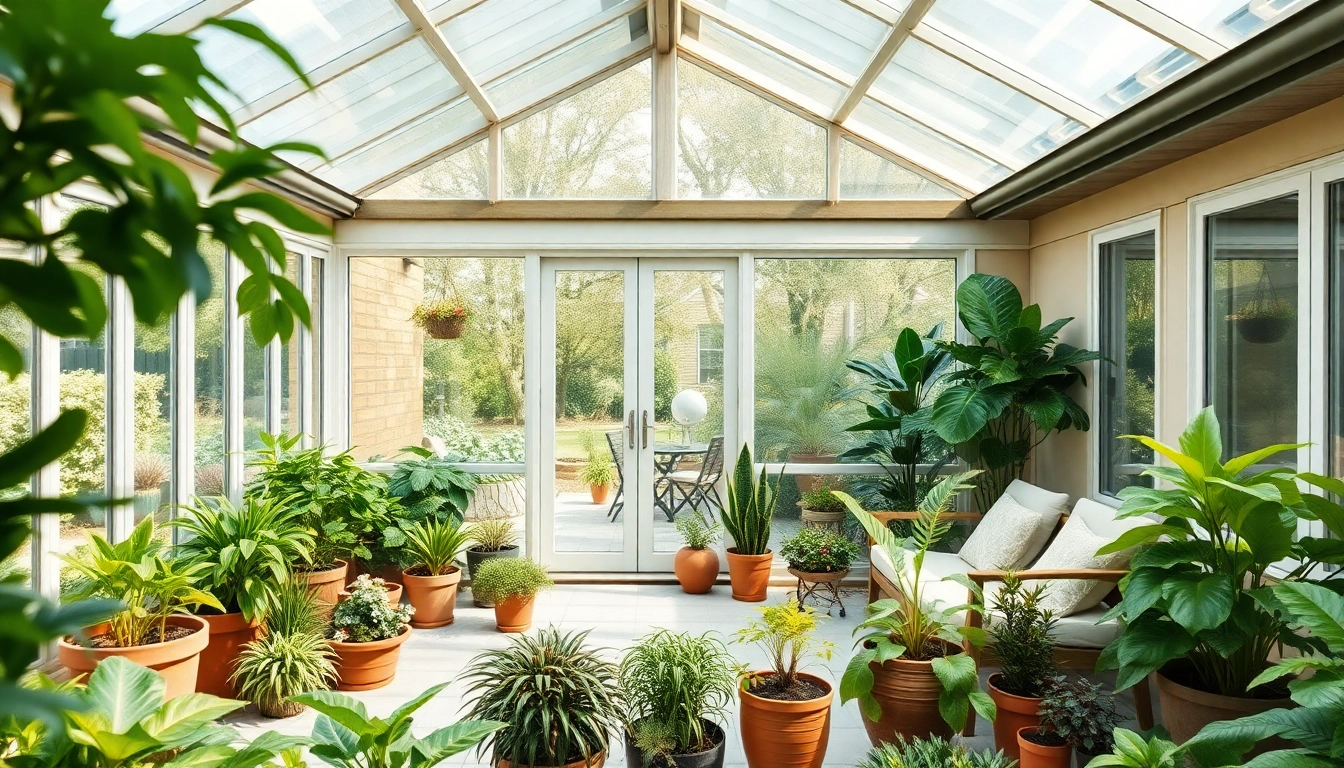 Enjoying the tranquil atmosphere of an attached greenhouse sunroom filled with vibrant plants and natural light.